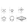 WTEMPO Набор украшений для нейл-арта в панк-стиле, серебристые звезды, планеты, кресты, аксессуары для декора ногтей, материалы для рукоделия своими руками
