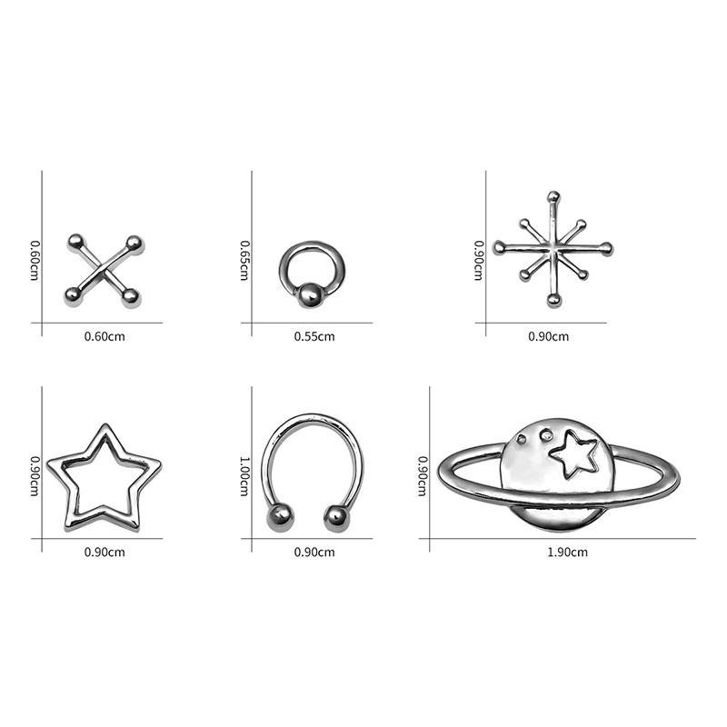 WTEMPO Набор украшений для нейл-арта в панк-стиле, серебристые звезды, планеты, кресты, аксессуары для декора ногтей, материалы для рукоделия своими руками