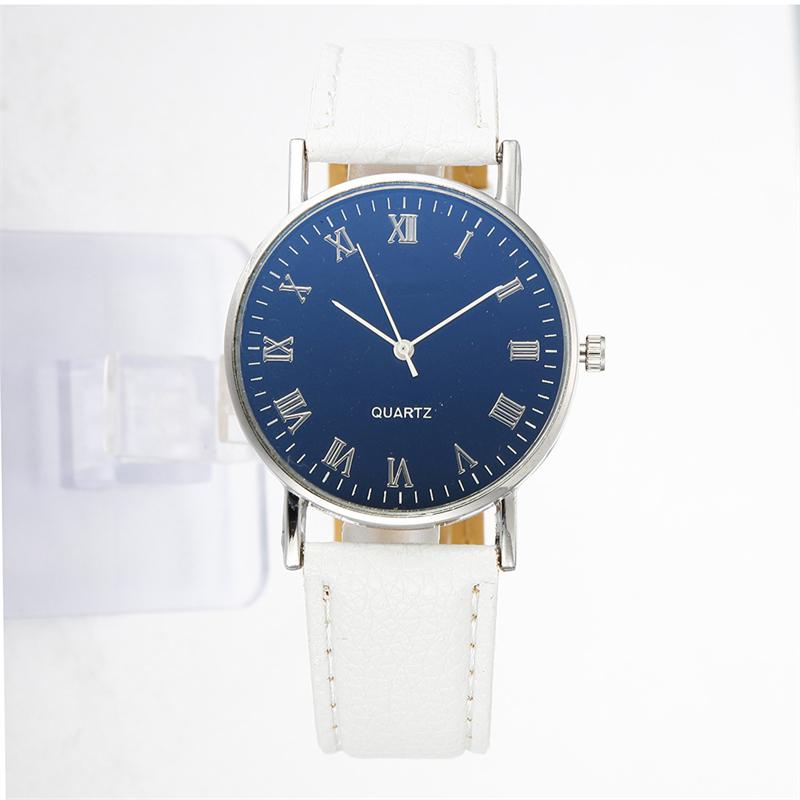 Простые женские кожаные часы с римскими цифрами, кварцевые аналоговые часы, повседневные деловые деловые часы