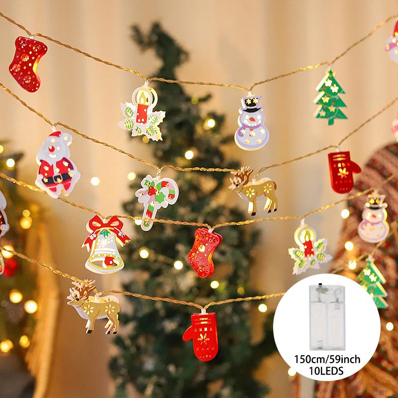Christmas Tree LED String Light 1.5M 10LED Xmas Hanging Lamp Fairy Light Garland Home Decoration Ornament 2025 New Year Gifts
