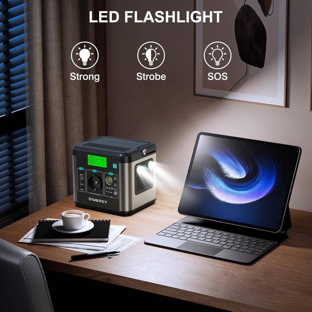 Power Station Power Generator 300W(Peak 600W) SWAREY S160 222Wh Solar Generator Power Bank Charger With 2x 100W Solar Panel