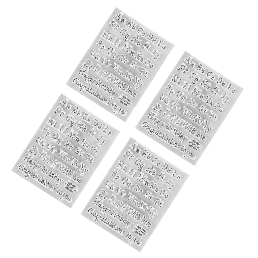 4 шт. прозрачные штампы прозрачные отпечатки паста многократно буквы декоративные штампы для изготовления открыток DI