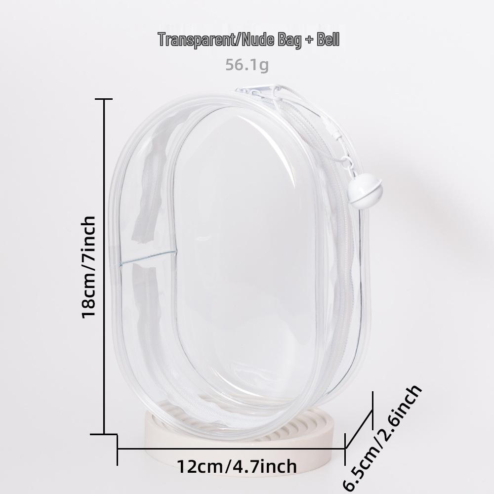 High-Transparency Thickened PVC Cotton Doll Storage Bag - Dustproof, Cute, Hanging, Transparent Q Round Design