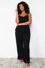 Women's Style Plus Size Black Lace Detailed Knitted Pajama Set