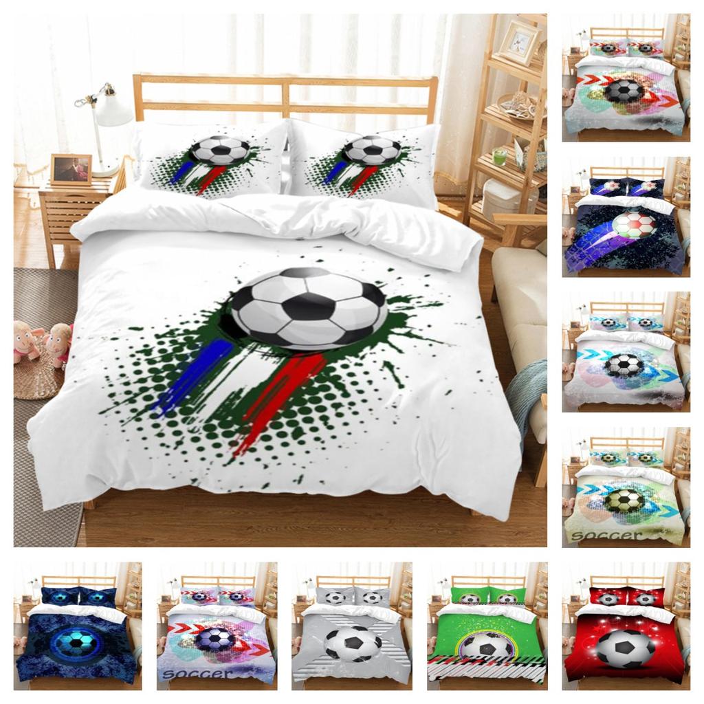 Duvet Cover 3D Home Bedspreads Football Quilt Cover High Quality Bed Cover Suit with Pillowcase Soft Bedding Cover