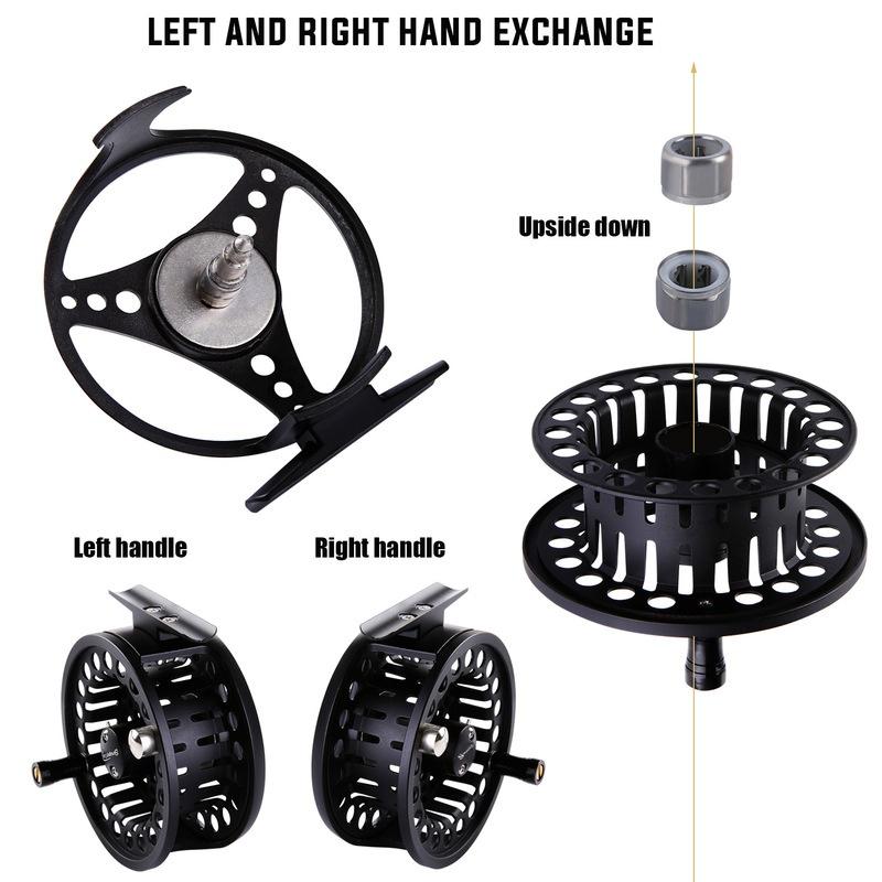 Sougayilang 2+1BB Aluminum Fly Fishing Reel Full Metal Casting CNC Machine Cut Fly Fishing Wheel