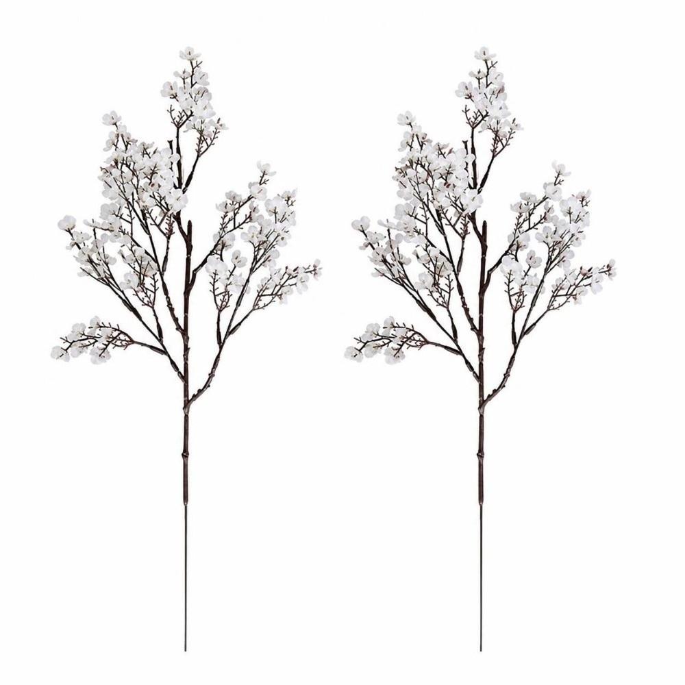 2pcs 49cm Artificial Wintersweet Flower 5 Forks Long Branch Flower Branch Halloween Decor
