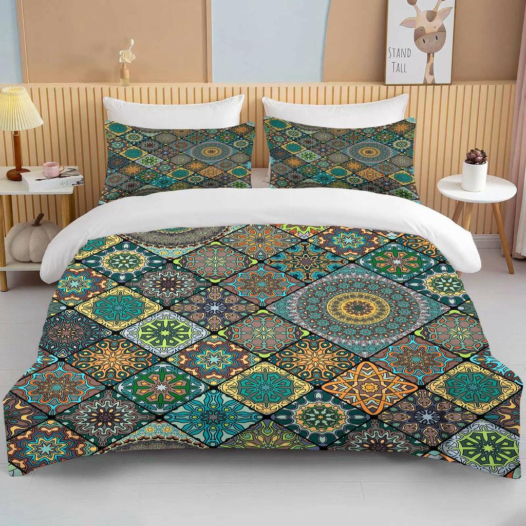 10 Размеров Комплект Постельного Белья с Принтом Мандалы Мультяшный Аниме Пододеяльник Покрывало для Одеяла Мальчики Девочки Дети Взрослые Полуторный Кинг Подарки