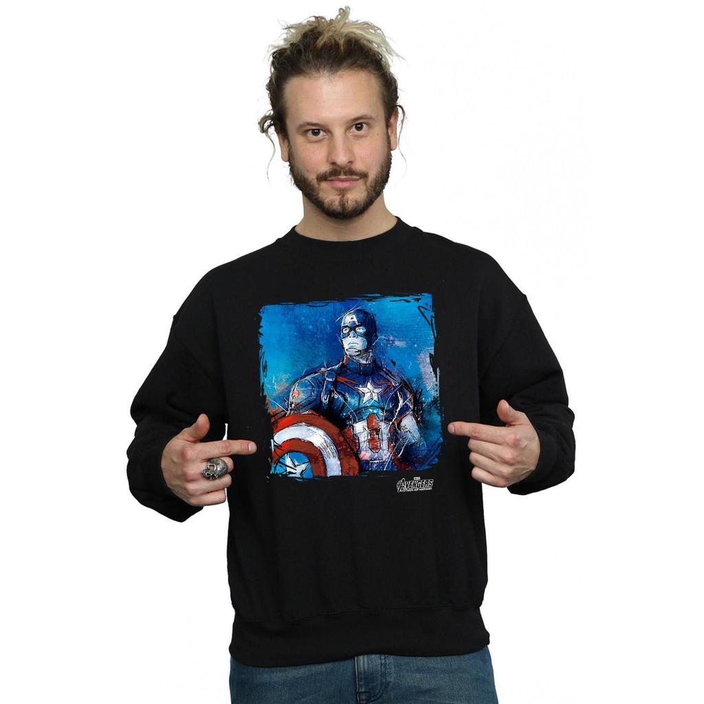 Marvel Mens Captain America Art Sweatshirt