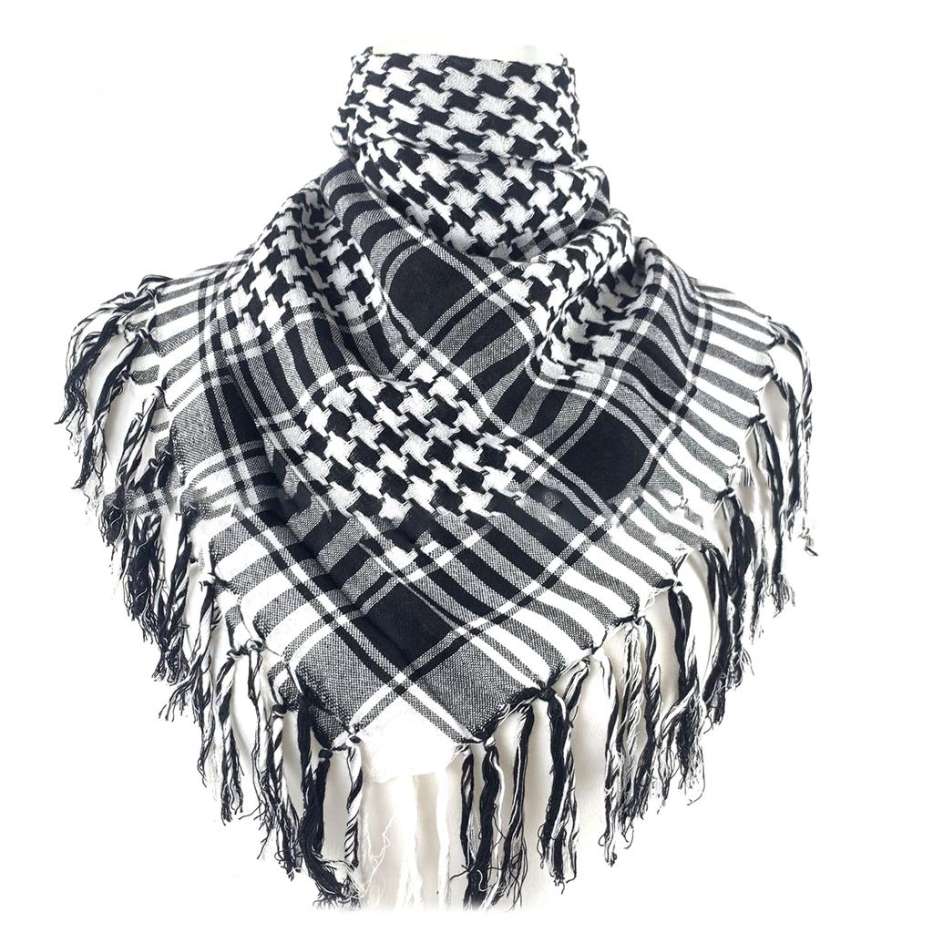 Lightweight Adult Lattice Pattern Shemagh Scarf Multi Purpose Headscarf Adjustable Religious Scarf Outdoor Headwrap