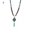 Boho Lucky Gift Ethnic Jewelry Party Buddhist Mala Wood Bead Horn Fish Pendant Nepal Necklace