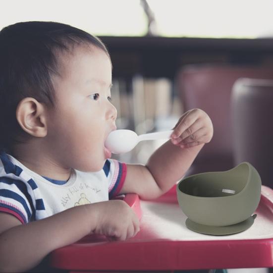 2 шт./компл., детская силиконовая присоска с ложкой, пищевой класс, без бисфенола А, микроволновая печь, посудомоечная машина, безопасная для детей, самостоятельная кормушка, миска для еды, контейнер для еды