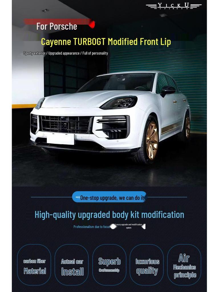 2024 Porsche Cayenne Turbo GT Передний сплиттер и губа из сухого углеволокна