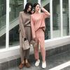 Women Two Piece Knitted Sweater Sets Winter Tracksuit Spring Autumn Fashion CHIC Sweatshirts Outwear Pant Suit Female