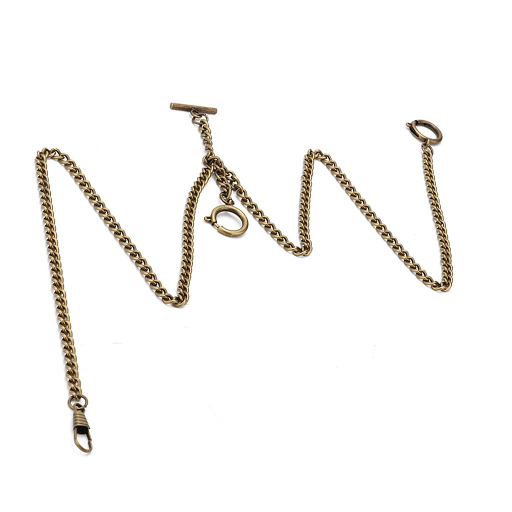 44cm Retro Vintage Metal Pocket Watch Chain Link Classic Antique Gift (Bronze)