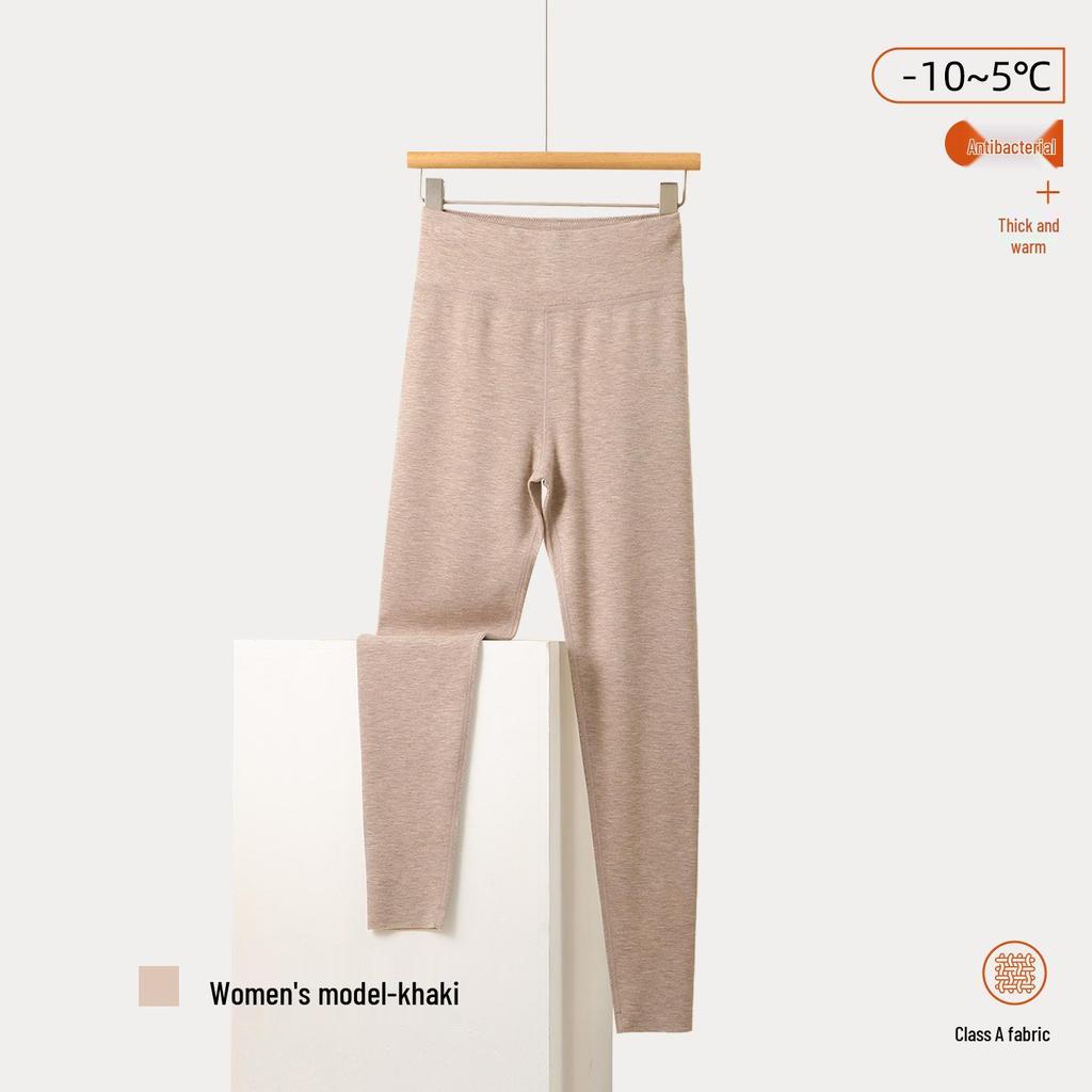 Мама и Малыш Кашемир Шелк Высокая Посадка Теплые Леггинсы - Женские Антибактериальные Осенние Брюки с Немецким Вельветом