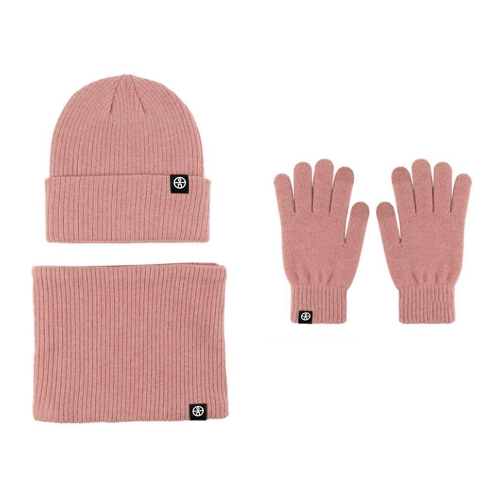 Casual Knit Winter Hat Warm Fleece Neck Scarf Trendy Winter Set for Women Men