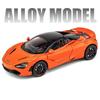 1:24 гоночных автомобиля McLaren 720S из легкого сплава, литая металлическая модель спортивного автомобиля, имитация звука и света, коллекция украшений, детские игрушки, подарок для мальчиков