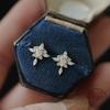 Серьги-гвоздики из стерлингового серебра 925 пробы с покрытием 14-каратным золотом, нежные, винтажные, с цирконами, для женщин, ювелирные изделия для вечеринок, подарки
