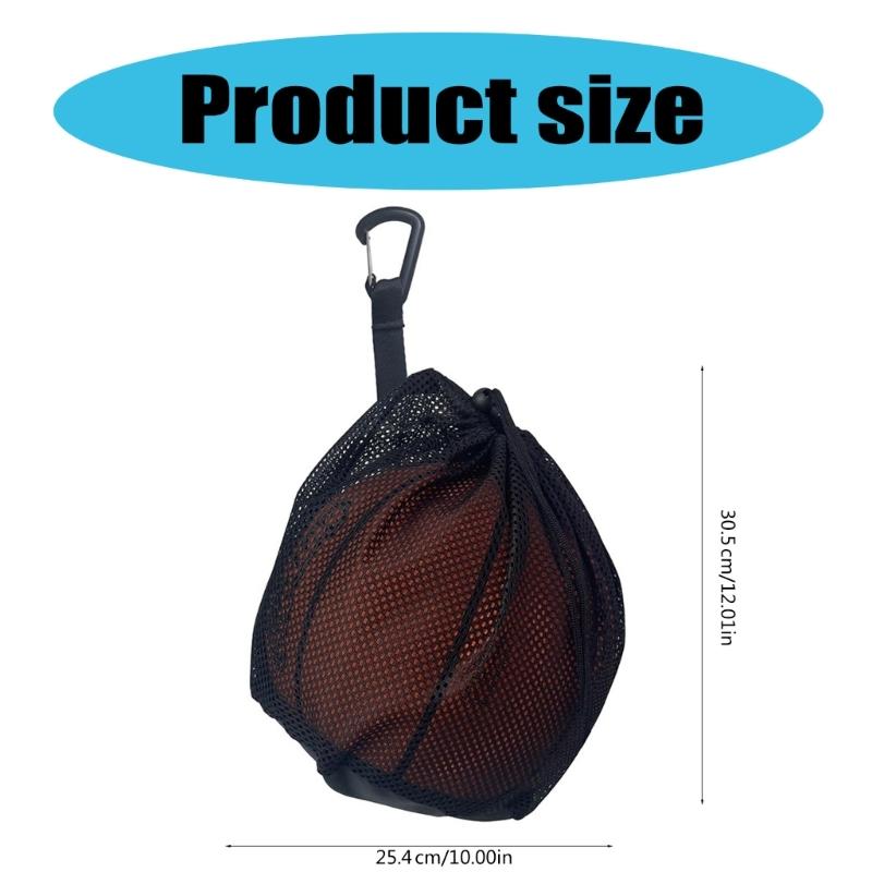 Drawstring Back Bag for Basketball Volleyball Storage, Single Football Bag Mesh Basketball Bag with Zippers Pocket