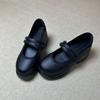 Fashion Thick-Soled Mary Jane Women'S Shoes 2025 New Style Versatile Velcro Ballet Shoes Single Shoes Small Leather Shoes