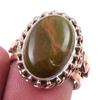 Ювелирные изделия из натурального океанского яшма из стерлингового серебра 925 пробы, двухцветное кольцо S.7 I0H98