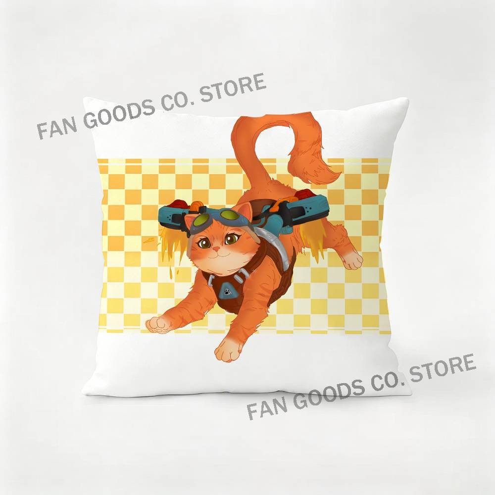OOverwatch JJetpack cat Printed Pillow Cover Cushion Case Simple Sofa Pillow Case No Pillow Core