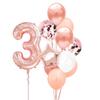 12 шт., номер из фольги, розовое золото, латексные шары, украшение для дня рождения, для детей, для маленьких девочек, 1st, 1, 2, 3, 4, 5, 6, 7, 8, 9, один год