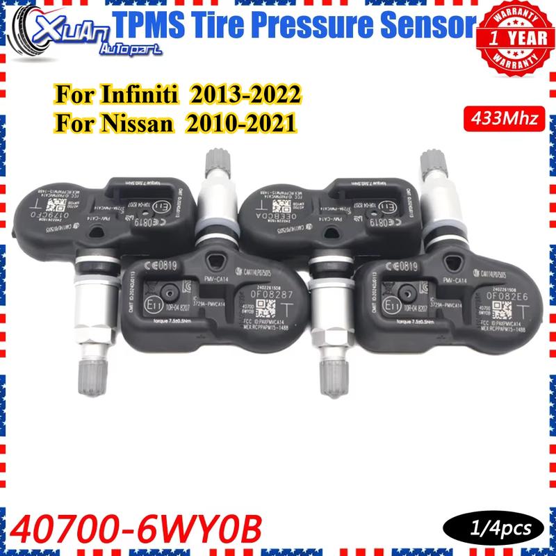 XUAN TPMS Tire Pressure Monitor Sensor 40700-6WY0B for Infiniti Q70 Qx QX50 QX70 QX80 Nissan 370Z GT-R Juke Leaf Murano 433Mhz