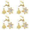 Christmas Napkin Rings Alloy Snowflake Elk Tree Napkin Holders Decorative Napkin Rings for Holiday Dining Table Decoration