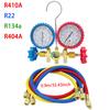 3-Way AC Manifold Gauge Set with Hoses for R410a/R22/R404a/R134a – Automotive HVAC Diagnostic Tool Kit (3 Models)