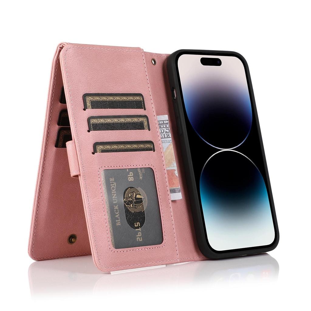 Кошелек на молнии с магнитным кожаным флип-чехол на 8 карт для iPhone 15 14 13 12 11 Pro Max XS MAX XR/Samsung S23 S22 S21 Ultra Plus S21FE A14 A54 A13 A53 A52