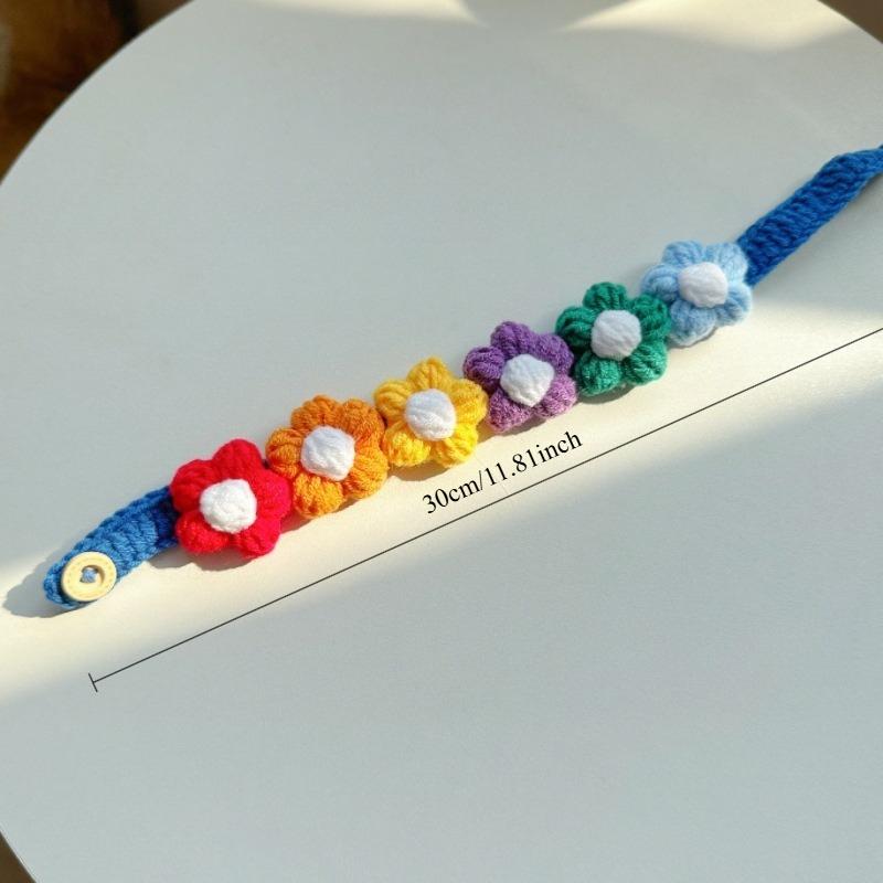 Pet Handmade Three-dimensional Yarn Flower Collar Cute Scarf Decorative Accessories Dog Cat