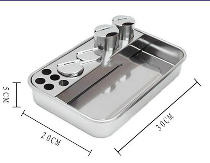 Stainless Steel Disinfection Tray with Holes and Cover, High-Temperature Square Instrument Tray