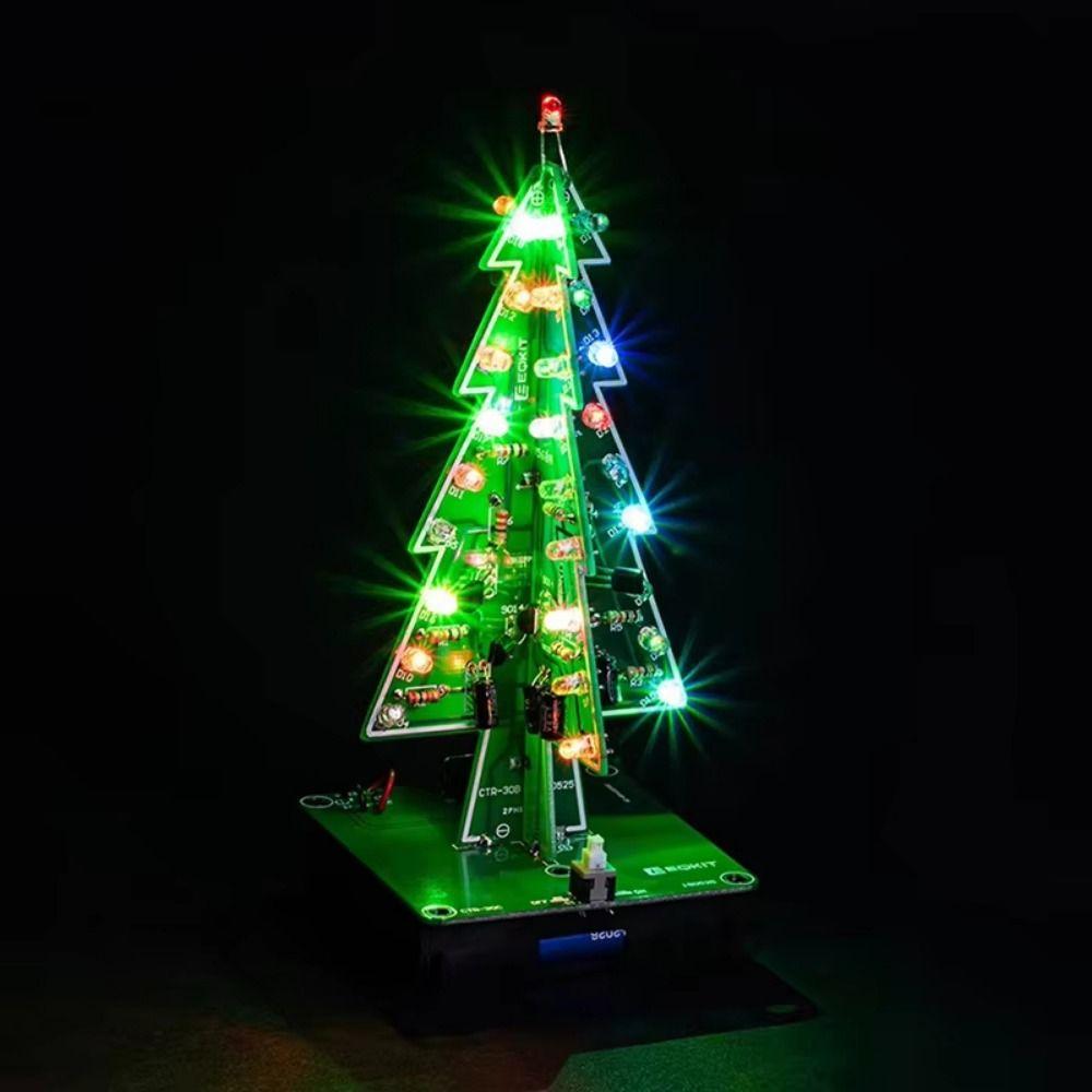 Red Green Yellow LED 3D LED Christmas Tree Kit Christmas Tree Flashing LED PCB DIY Projects