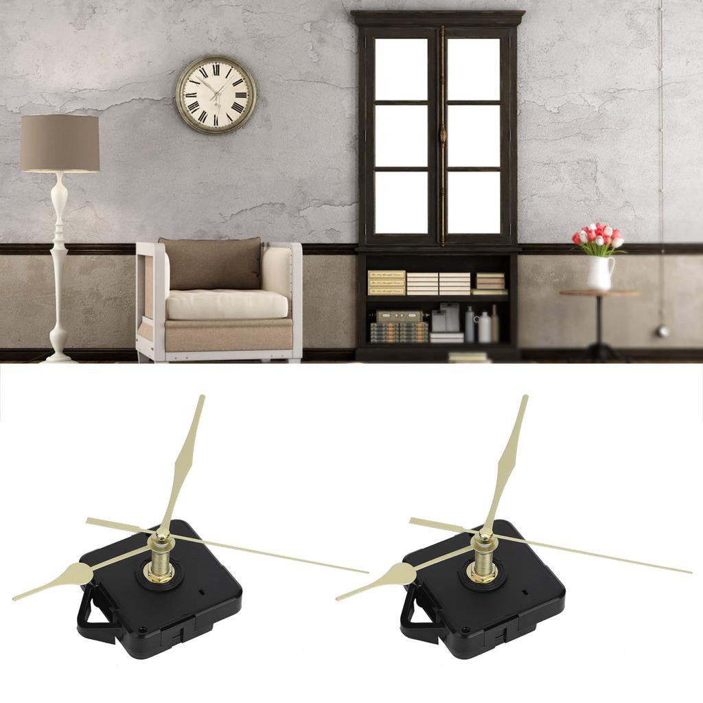 2Set Quartz Clock Movement Pointers Kit Mechanism Fittings DIY Clock Repairing Parts Gold