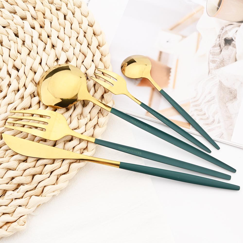 5 шт., черный набор столовых приборов, нож, вилка для торта, кофейная ложка, столовая посуда, столовые приборы из нержавеющей стали, столовые приборы в западном стиле, кухонное серебро