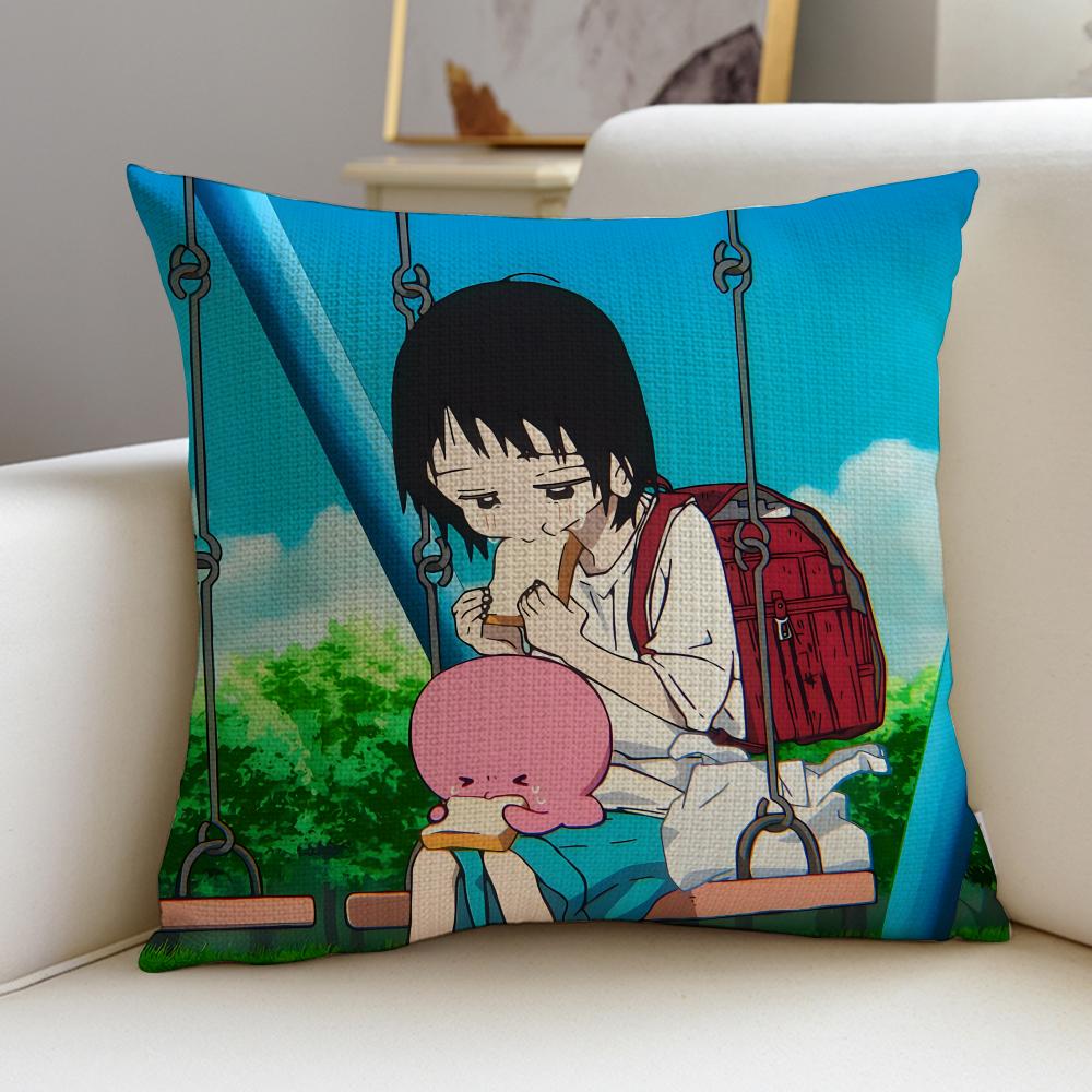 Dark TTakopis Original SinS Cushion Cover Breathable and skinfriendly linen pillowcase square removable and washable cushion