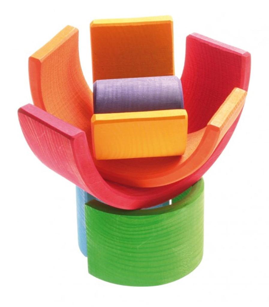 Радужный туннель Grimm's, Большой, 9 см В x 17 см Ш x 6,5 см Г, Развивающая игрушка, Строительные блоки, Декор интерьера, Ролевая игра