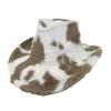 Autumn And Winter New Cow Western Cowboy Hat Fashion Plush Thickened Hat Thermal Top Hat For E-Commerce