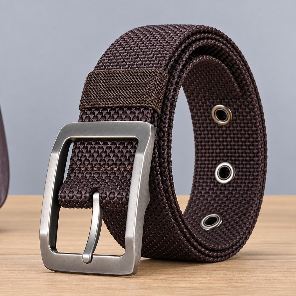 Lightweight Canvas Waist Belt 120cm Length Alloy Pin Buckle Belt Woven Fabric Belt Outdoor Use