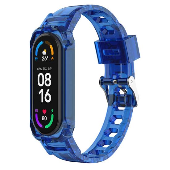 Ремень для часов водонепроницаемый регулируемый встроенный цельный сменный ремешок для умных часов для Xiaomi Mi Band 3/4/5/6/7