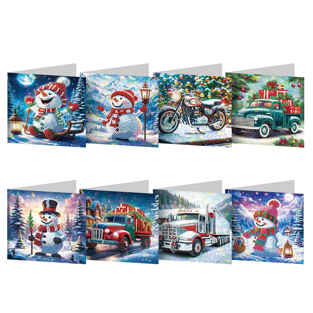 8/12 шт. Поздравительные открытки с алмазной вышивкой, Открытка-подарок с алмазной вышивкой ручной работы, Наборы карточек для 5D вышивки стразами для взрослых