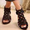 Soft Leather Roman Sandals Women 2024 Summer New Soft Sole Outwear Women's Wedge Shoes Fashion Casual Designer Shoe Ladies