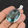 Ограненный кулон с апатитом, подвеска из стерлингового серебра 925 пробы, кулон с драгоценным камнем ручной работы, ювелирные изделия с апатитом, стильный кулон, подарки для жены, кулон для него