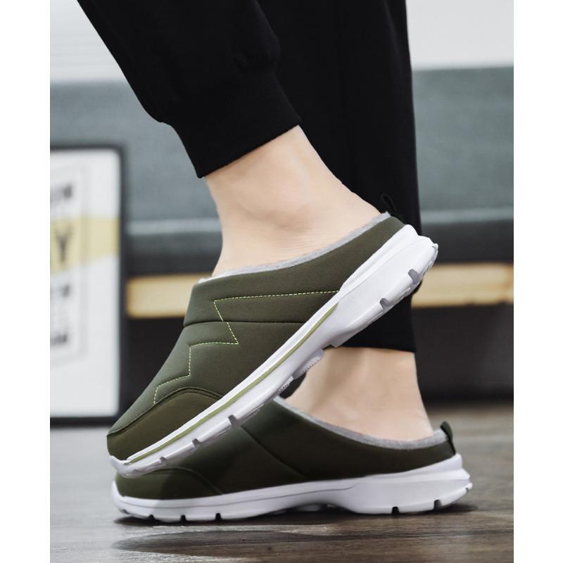 Мужские тапочки зимние теплые плюшевые домашние парные тапочки водонепроницаемые мягкие комфортные зимние размеры 36-48