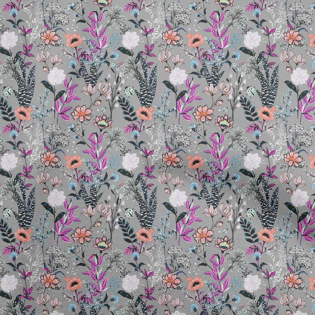 oneOone Cotton Flex Black Fabric Florals Sewing Fabric By The Yard Printed Diy Clothing Sewing Supplies 40 Inch