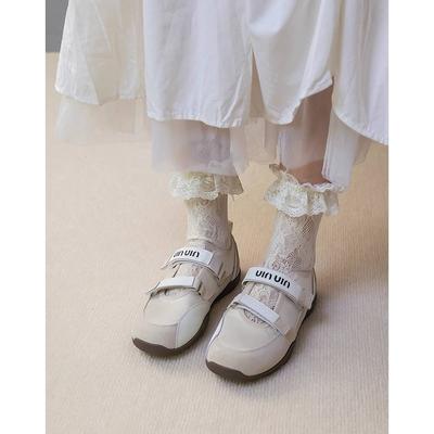 Xiaoxiangfeng Ballet Dexun Shoes Womens 2025 New Velcro Shallow Mouth Soft Sole Shoes Small Casual Forrest Gump Shoes