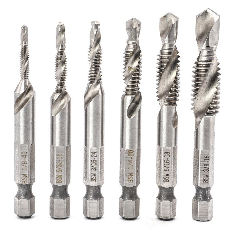 Фаскосниматель из быстрорежущей стали с титановым покрытием и сверлом-метчиком M4-M8