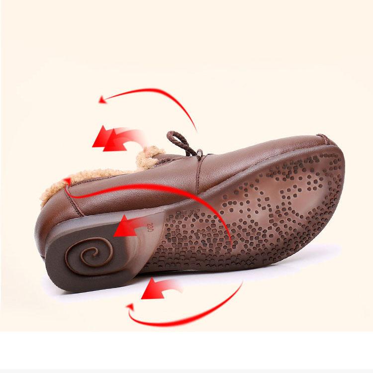 Женская зимняя мягкая теплая обувь, женские нескользящие однотонные хлопковые туфли на плоском каблуке большого размера